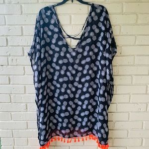 ☀️Summer Sale🔥⛱ No Boundaries - Pineapple Sheer Swimsuit Cover-Up🍍